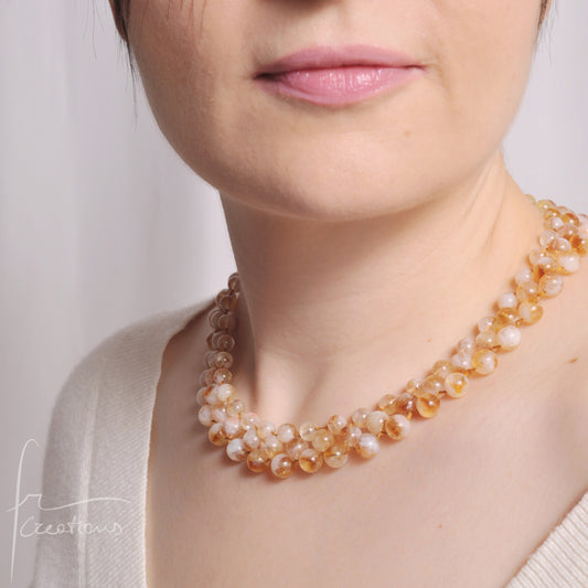 Collana Alexandra Medium in tessitura Con Quarzo Citrino