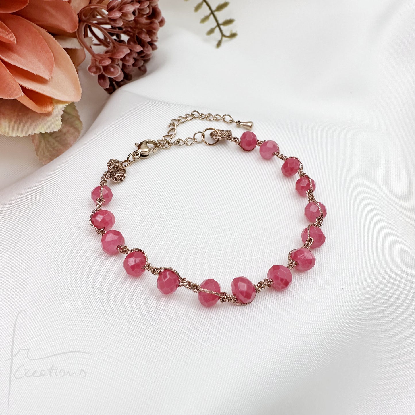 Bracciale uncinetto e cristalli Febe