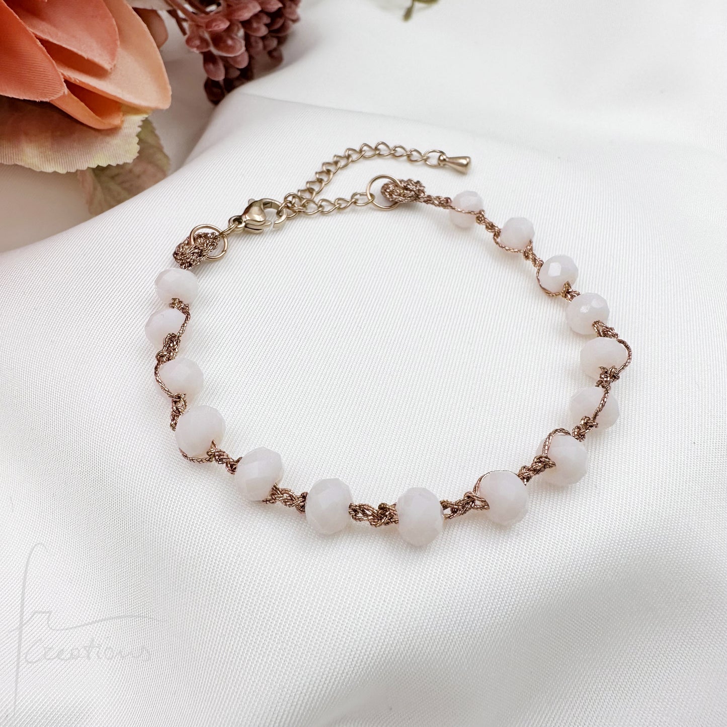 Bracciale uncinetto e cristalli Febe