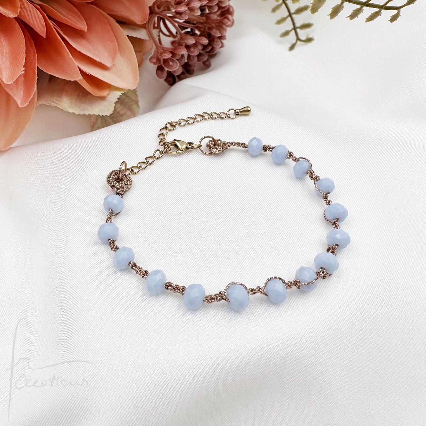Bracciale uncinetto e cristalli Febe