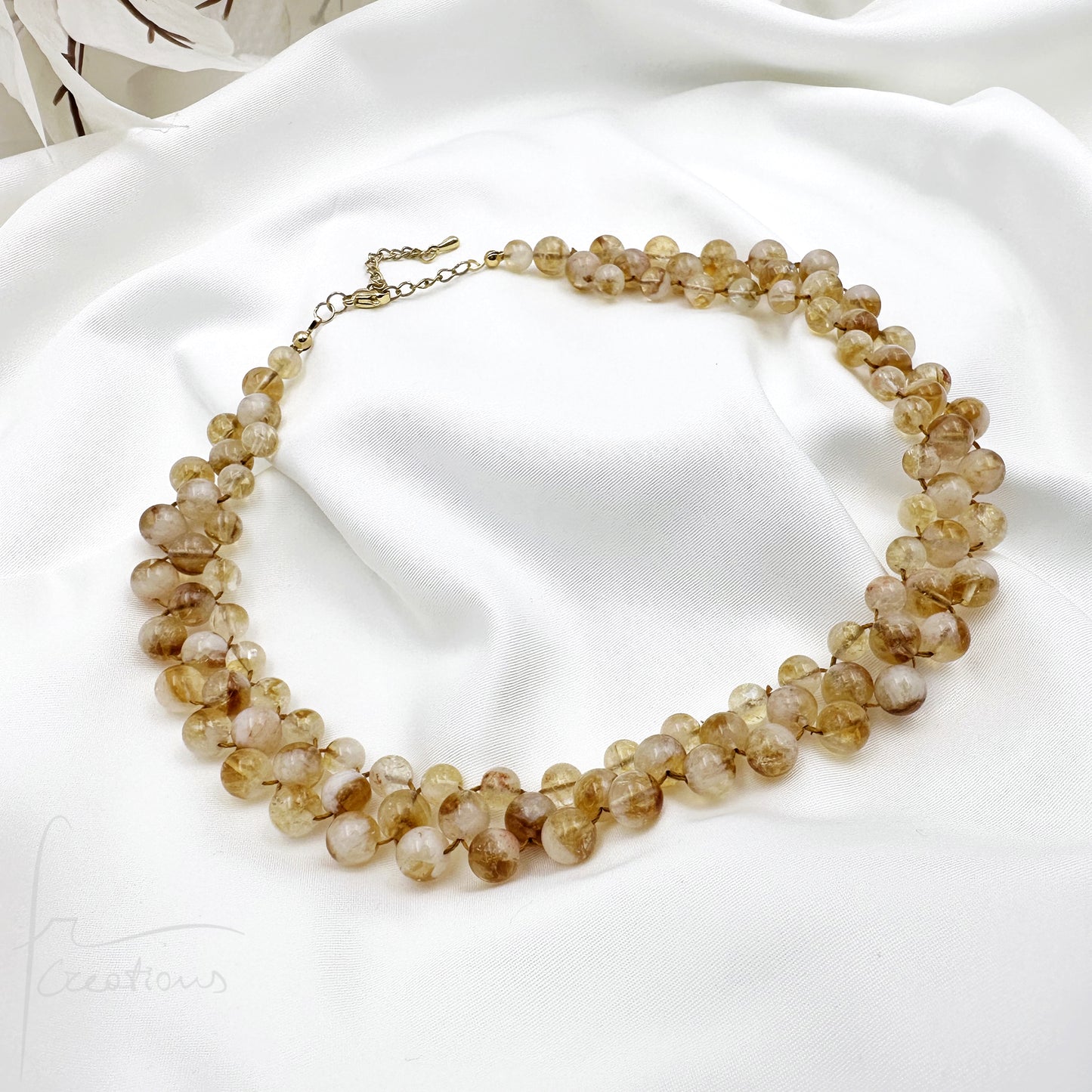 Collana Alexandra Medium in tessitura Con Quarzo Citrino