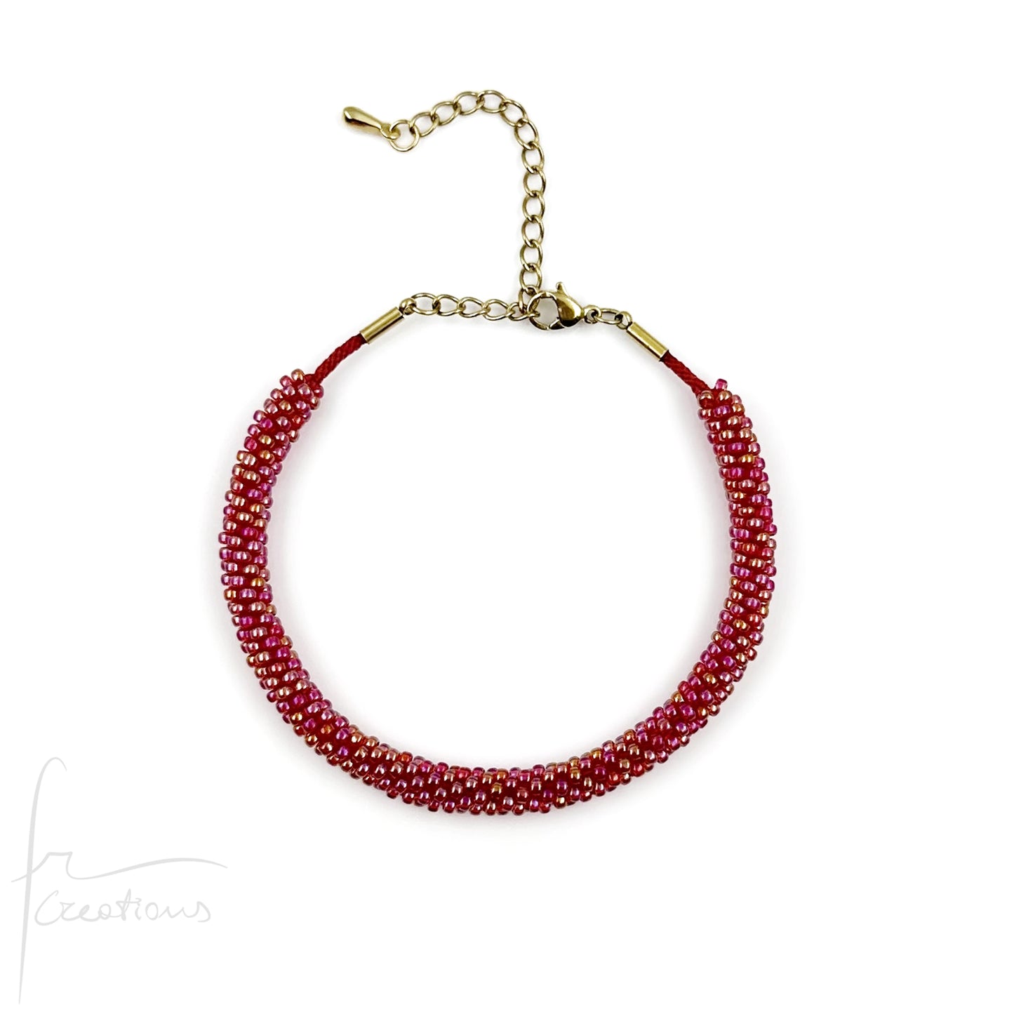 Bracciale Snake artigianale intrecciato a mano con perline