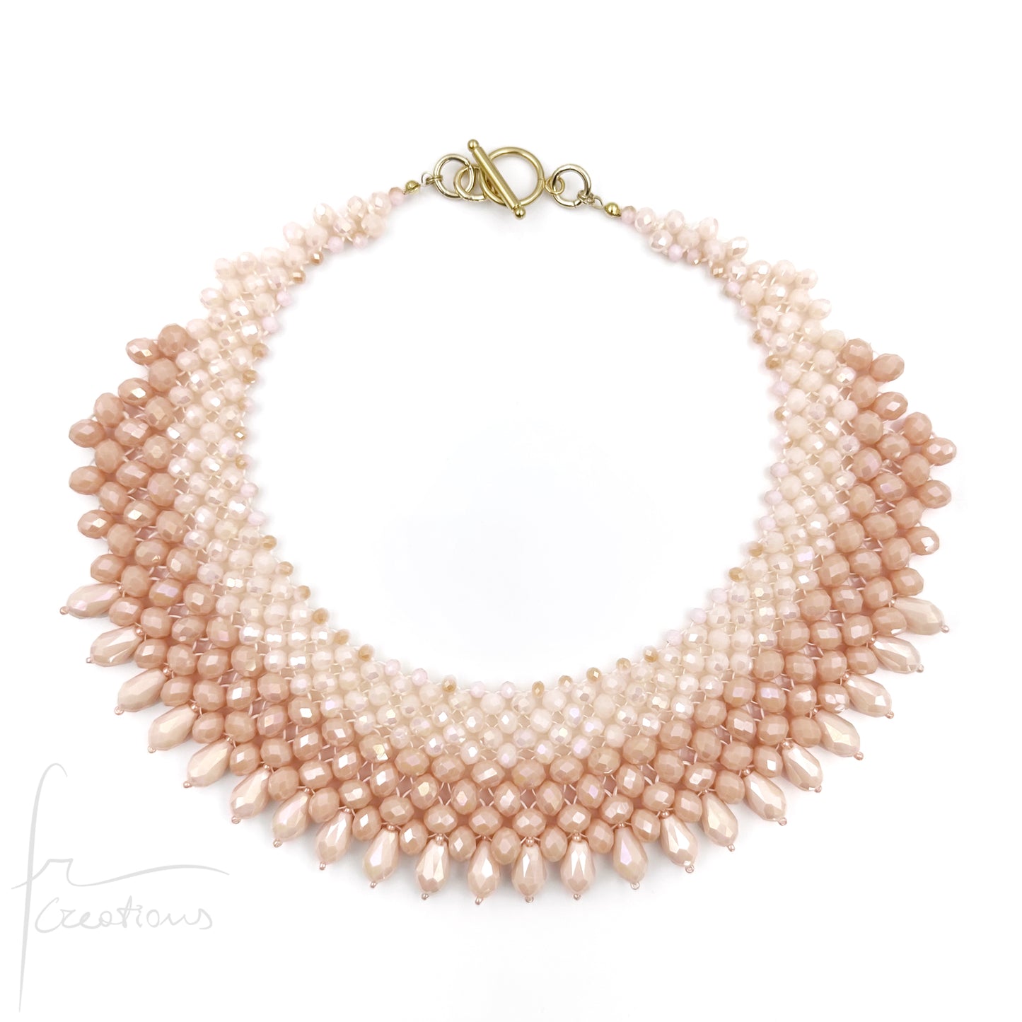 Alexandra tessitura con cristalli rosa cipria