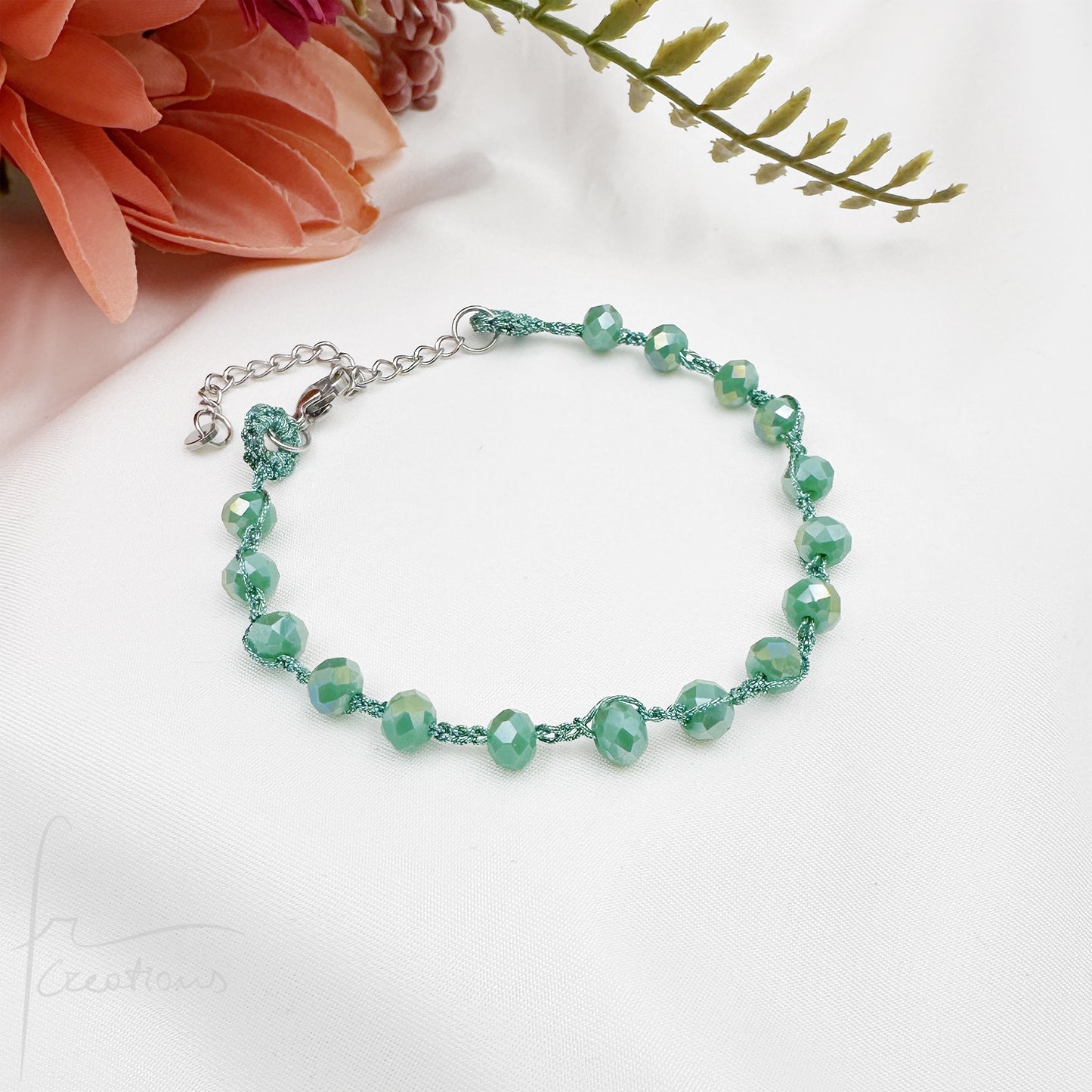 Bracciale uncinetto e cristalli Febe