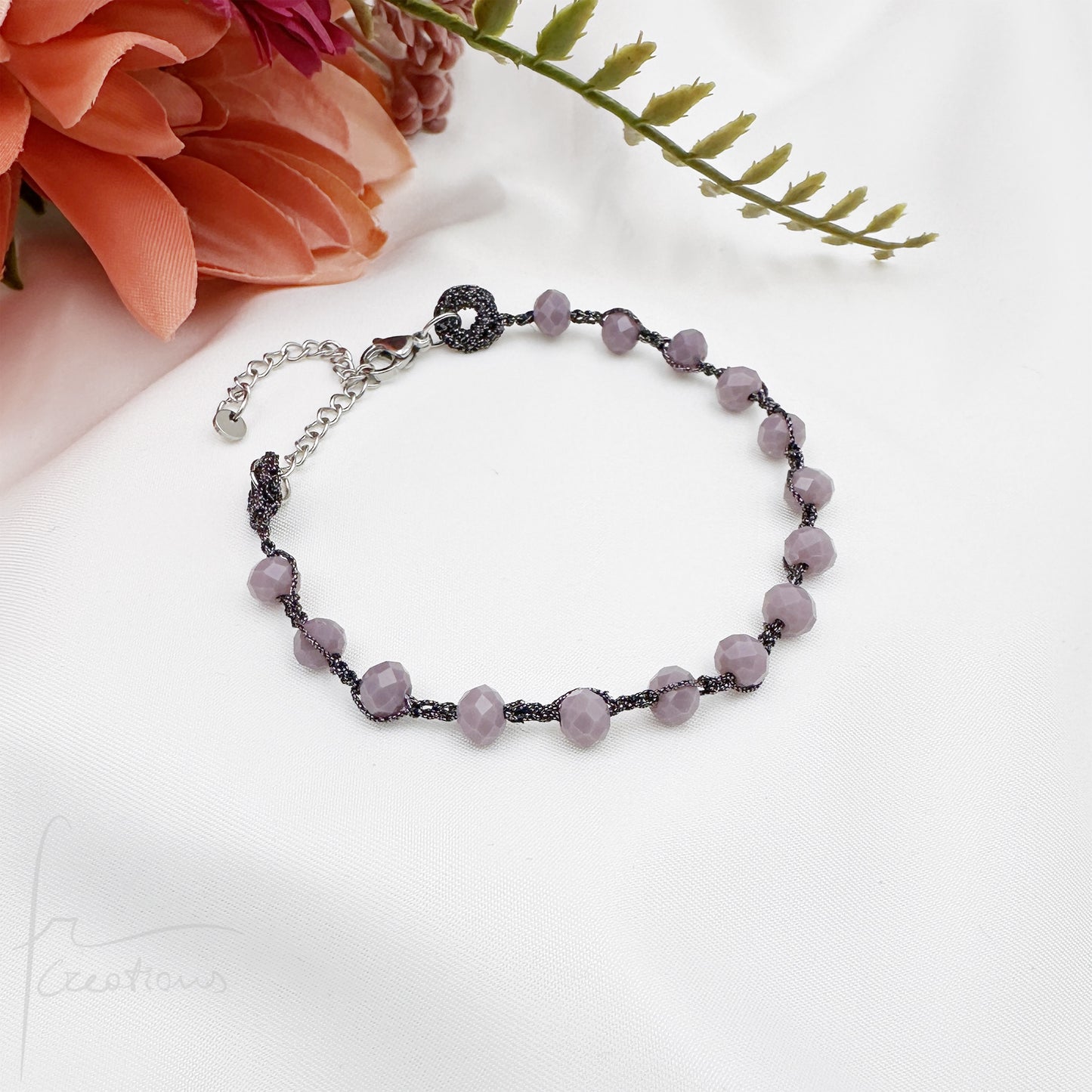 Bracciale uncinetto e cristalli Febe