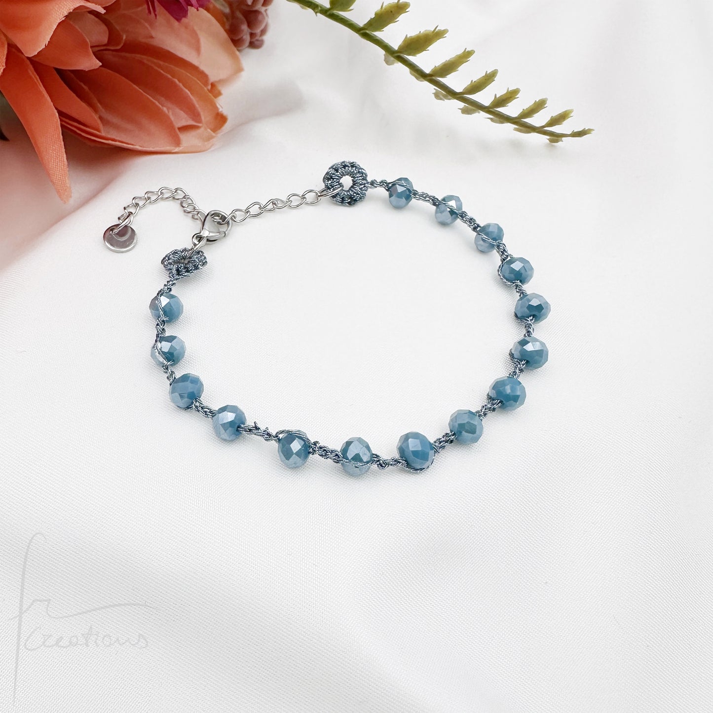 Bracciale uncinetto e cristalli Febe