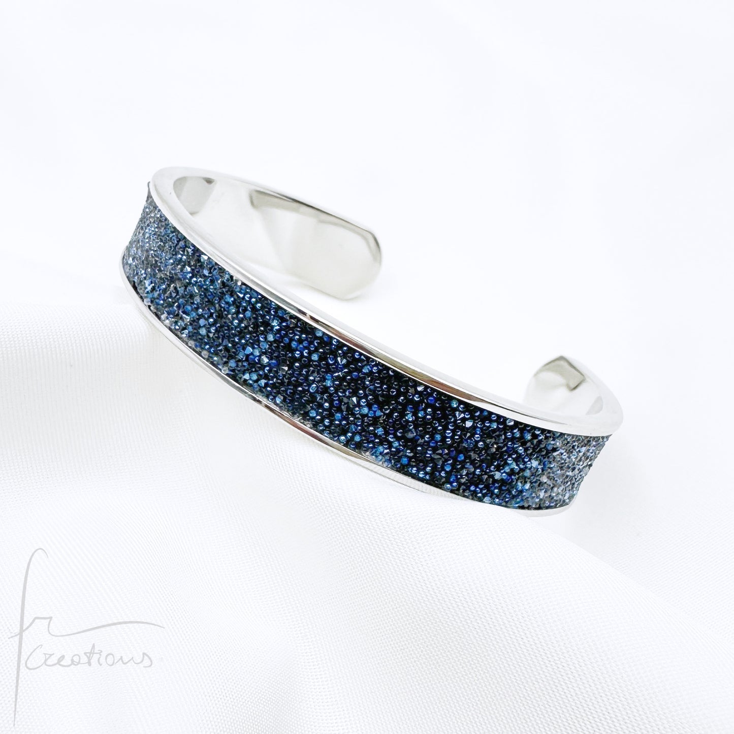 Bracciale a fascia Rigido in acciaio inox e Cristali Austriaci Originali