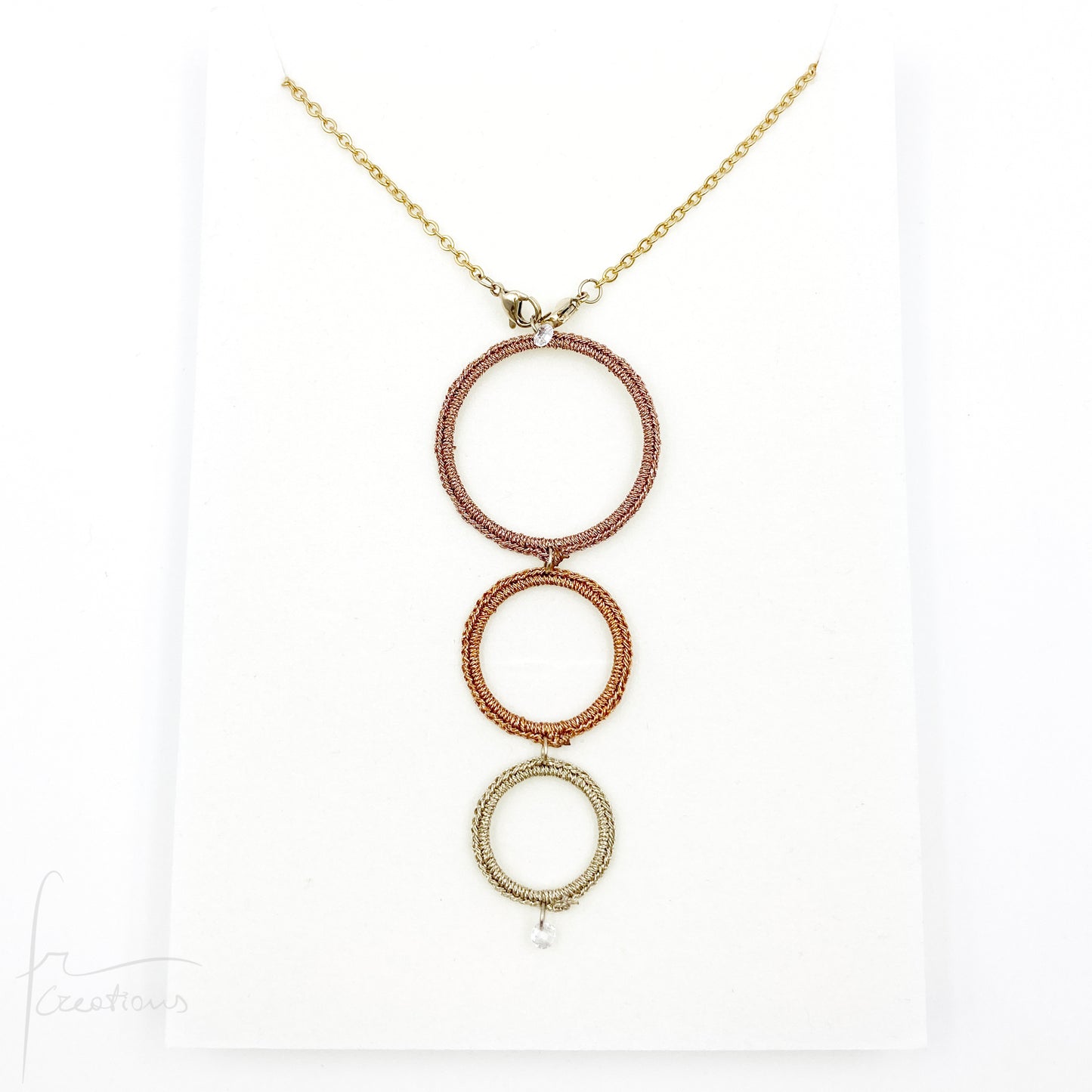 Collana Trissie 3in1 Cerchi con zirconi e catena in acciaio