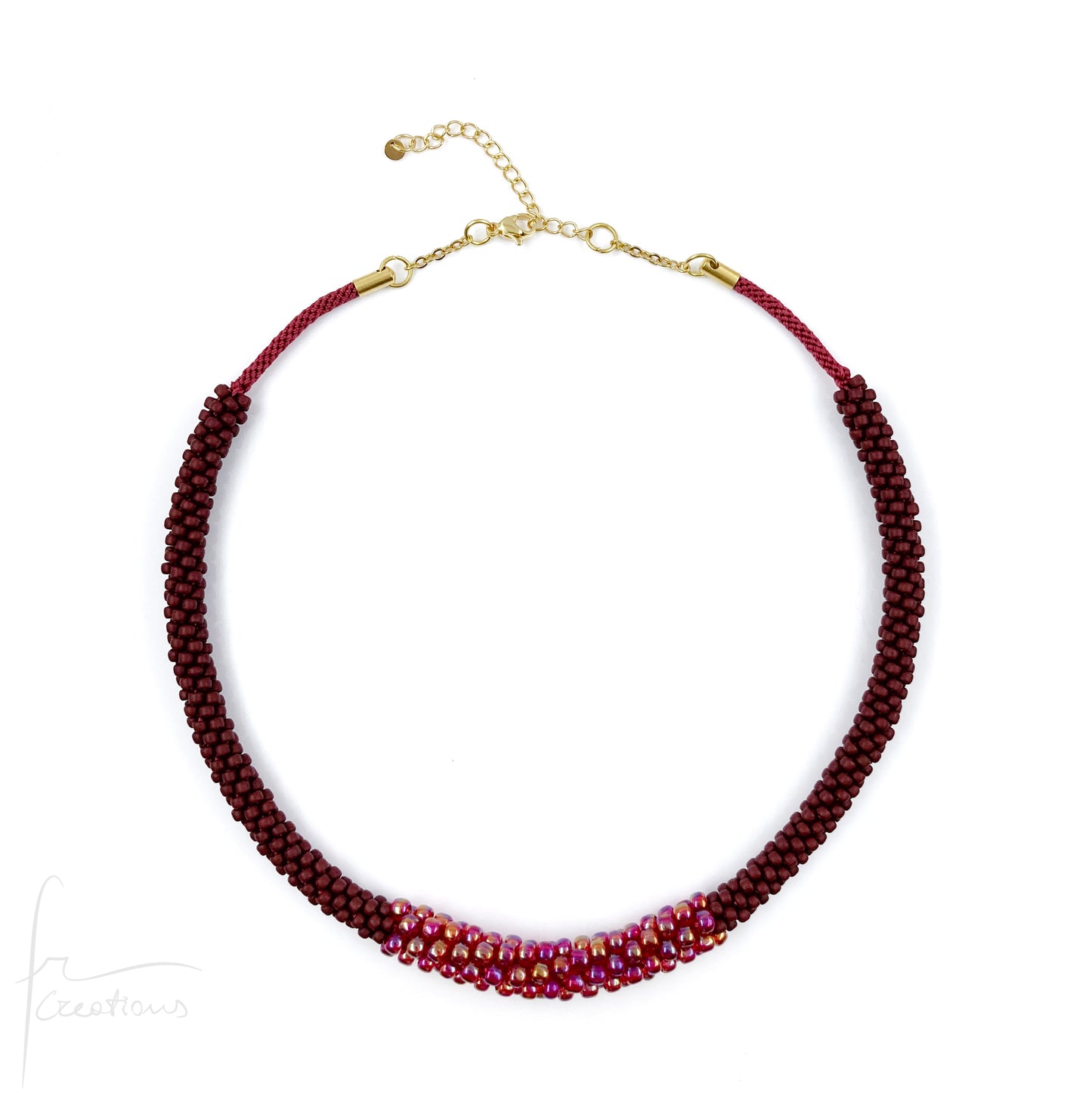 Collana girocollo Snake Duo intrecciato a mano con perline