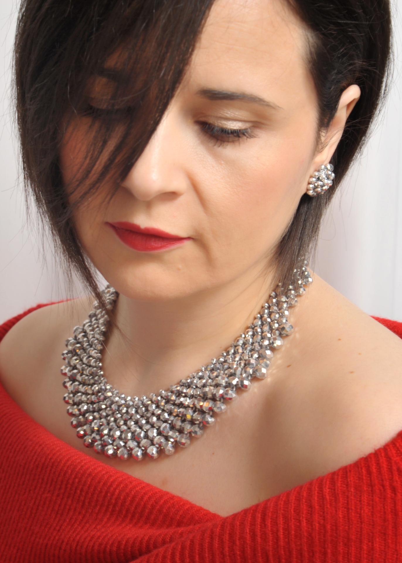 Collana Alexandra e orecchini Aila indossati di effeerrecreations