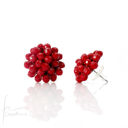 Orecchini a Lobo Rotondi Aila all' Uncinetto con Cristalli