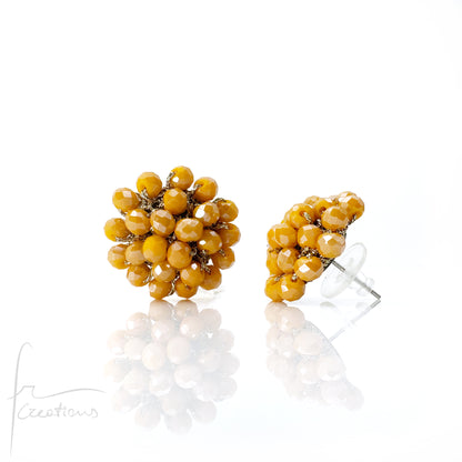 Orecchini a Lobo Rotondi Aila all' Uncinetto con Cristalli