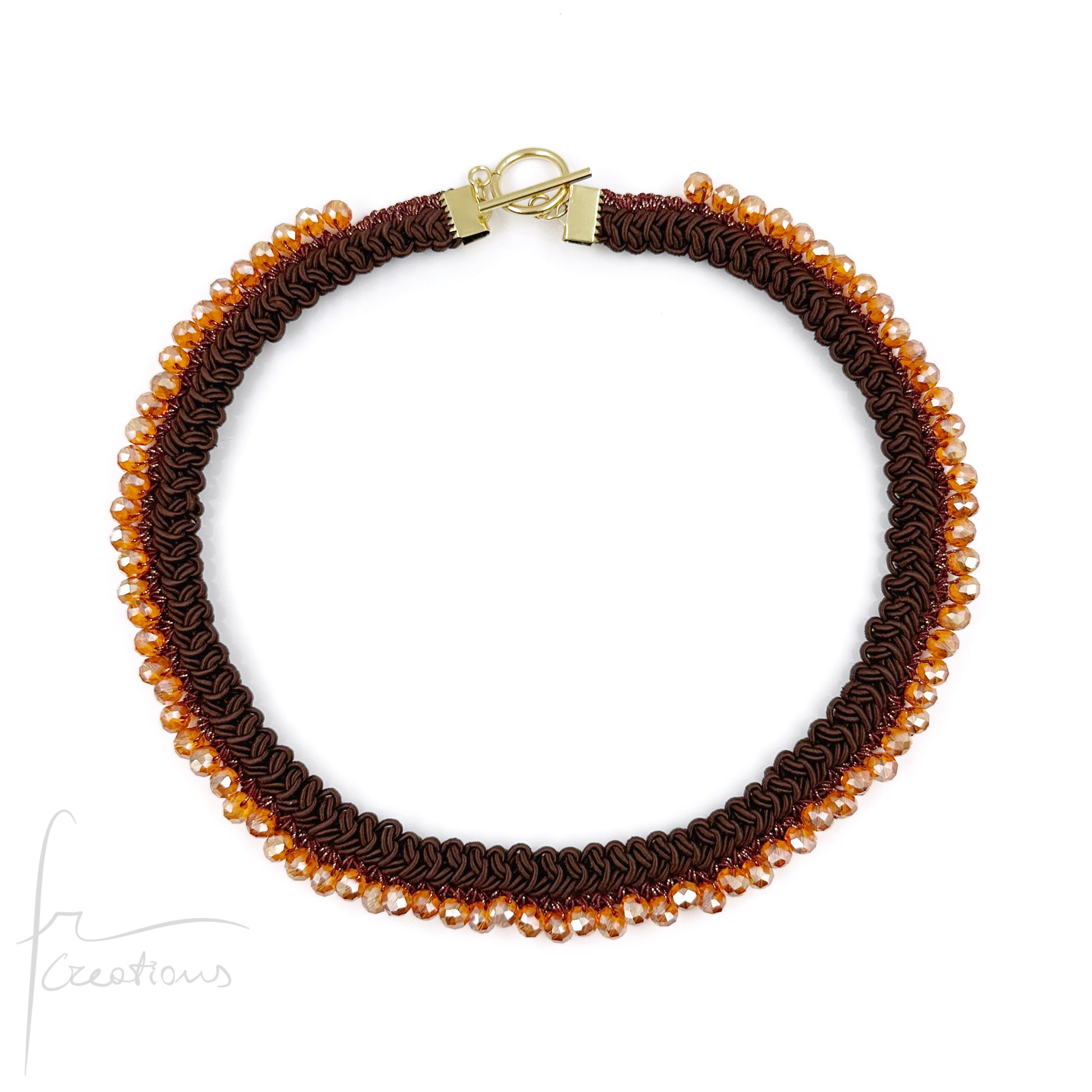 Collana girocollo SUN all'uncinetto con cristalli 