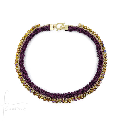 Collana girocollo SUN all'uncinetto con cristalli 