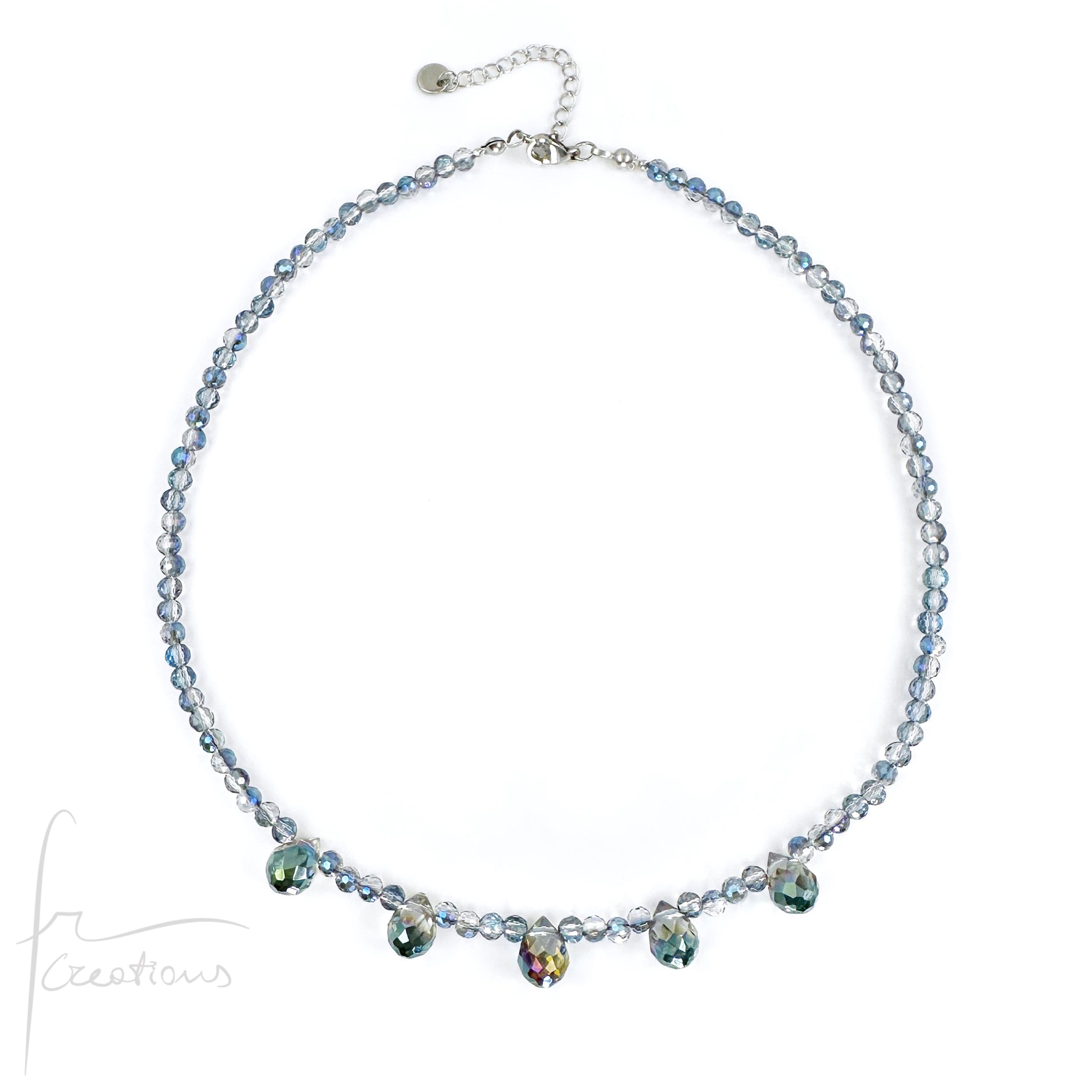 Girocollo Dew Elements con cubic zirconia sfaccettate e briolettes iridescenti in cristallo austriaco