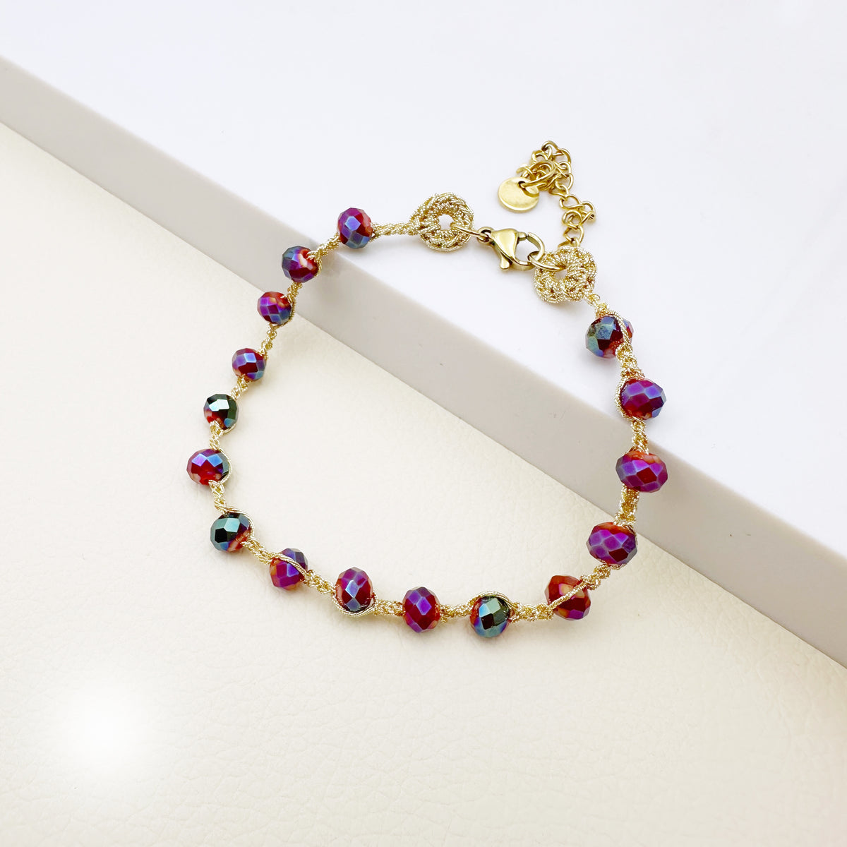 Bracciale uncinetto e cristalli Febe