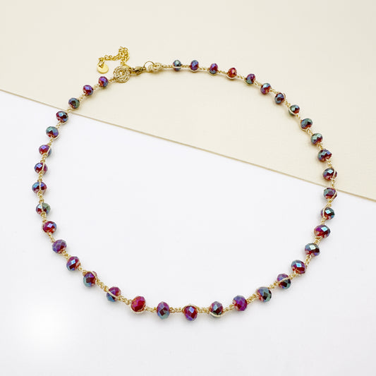 Bracciale uncinetto e cristalli Febe