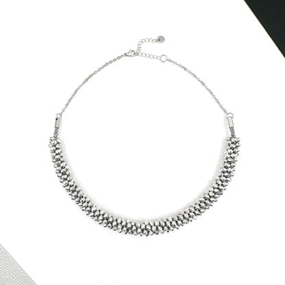 Collane girocollo Snake intrecciate a mano con cristalli silver