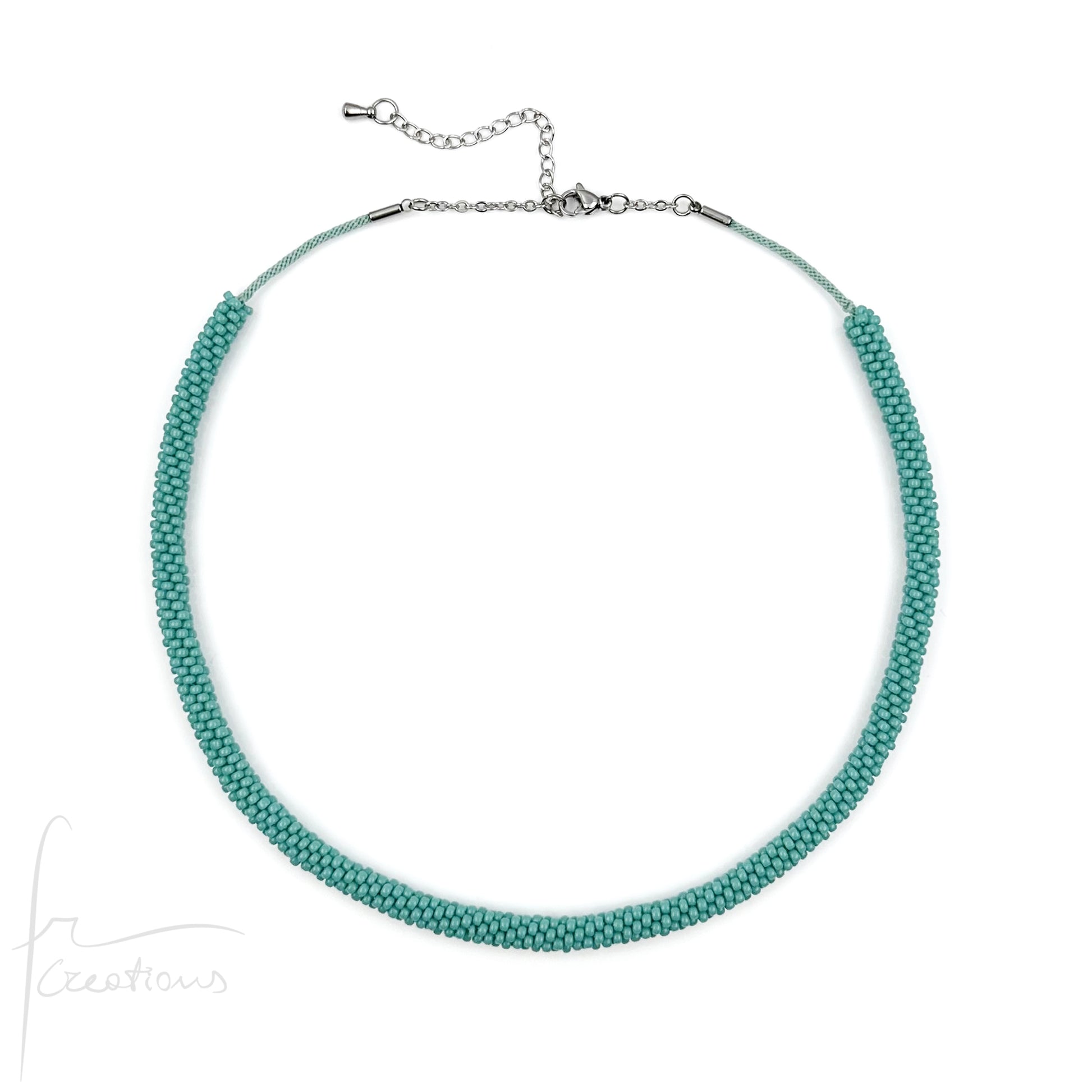 Girocollo Snake artigianale intrecciato a mano con perline