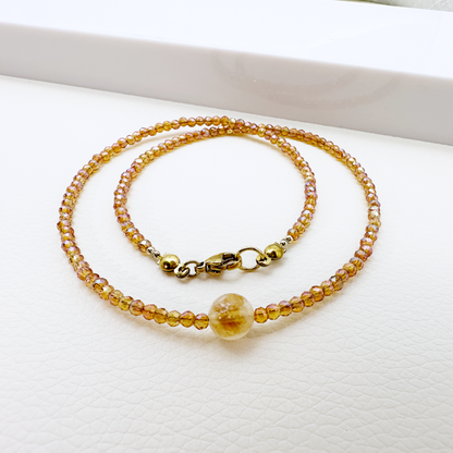 Collana Girocollo Astra con Cubic Zirconia e Pietre Naturali