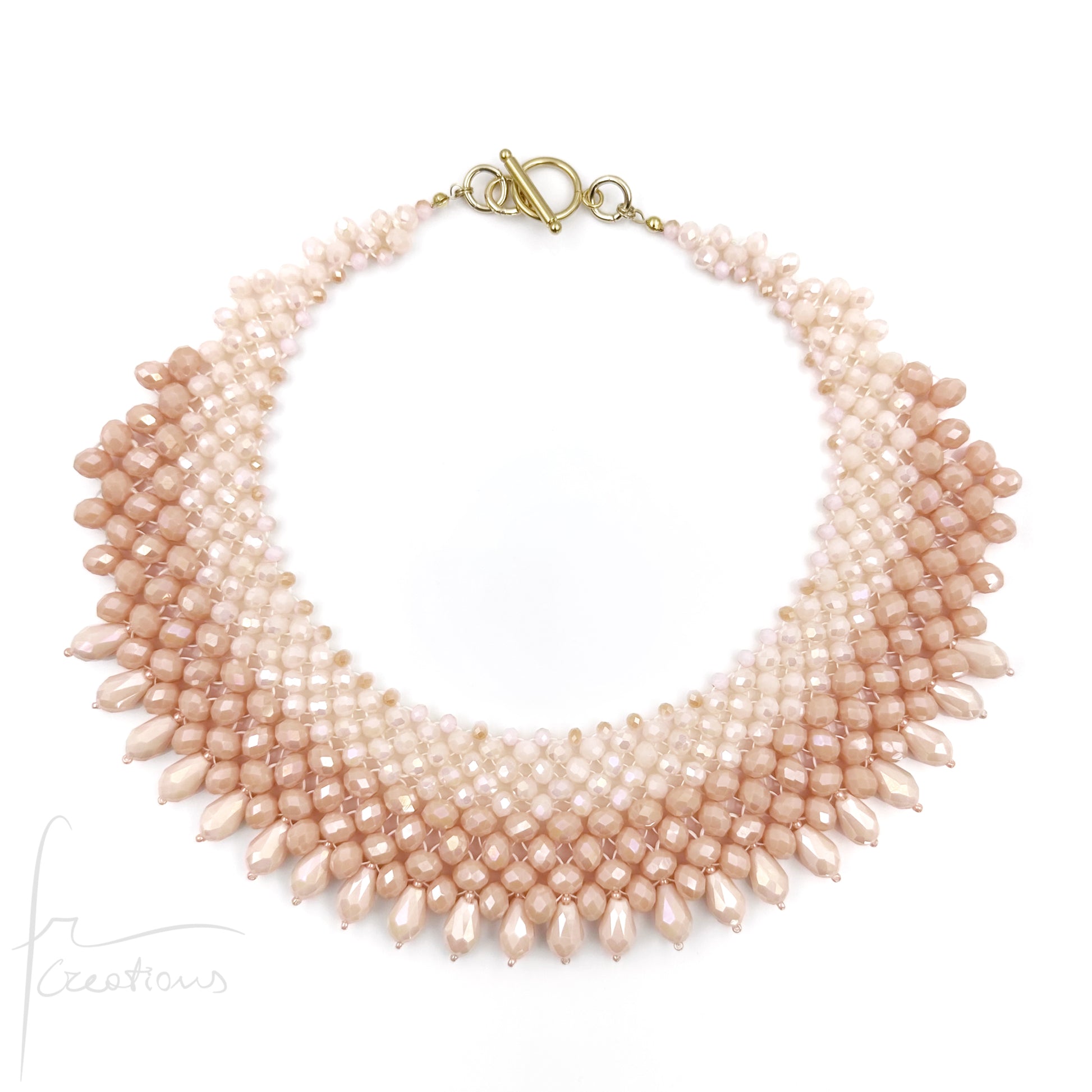 Alexandra tessitura con cristalli rosa cipria