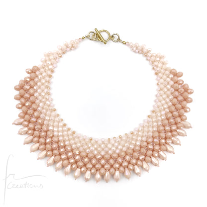 Alexandra tessitura con cristalli rosa cipria