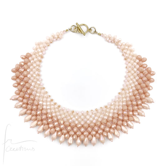 Alexandra tessitura con cristalli rosa cipria