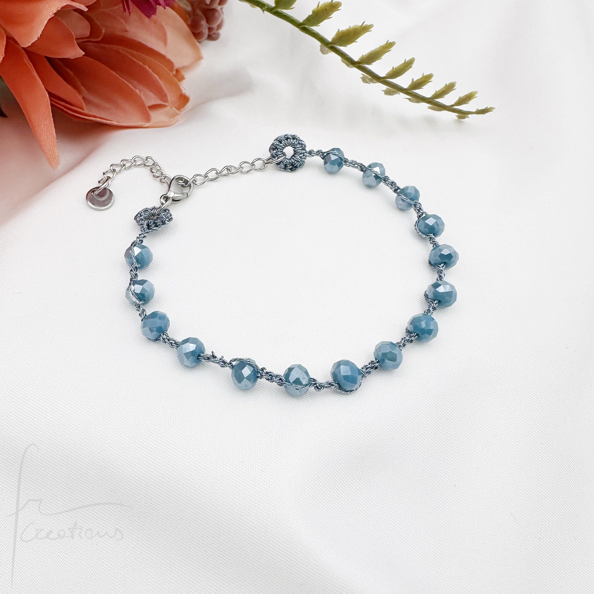 Bracciale uncinetto e cristalli Febe