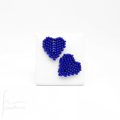 Orecchini Cuore a lobo con perline in vetro e perno in acciaio inox Maxi