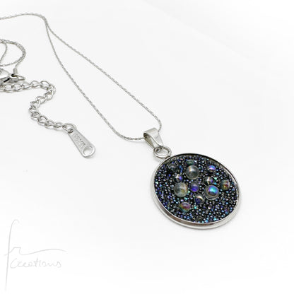 Collana in acciaio e pendente con Cristalli Austriaci Originali