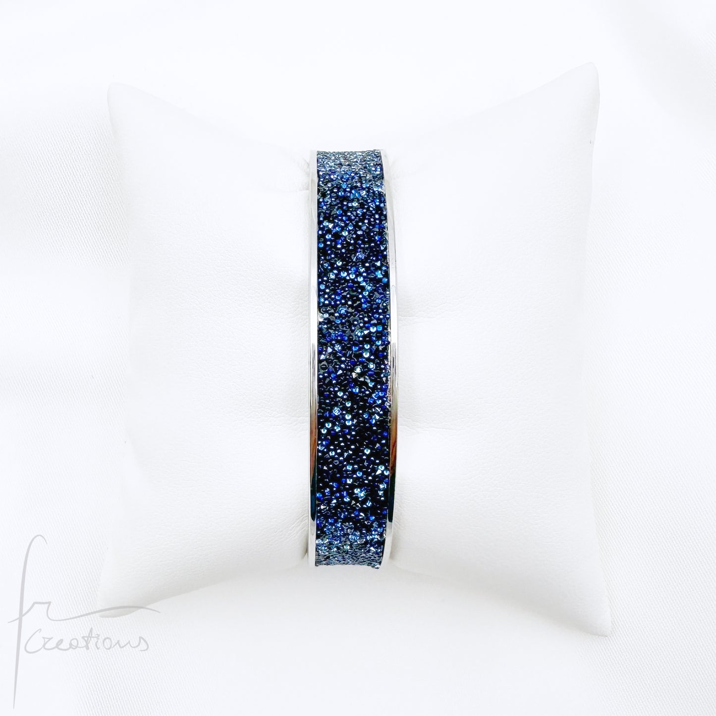 Bracciale a fascia Rigido in acciaio inox impreziosito con Cristali di Swarovski