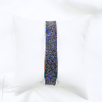 Bracciale a fascia Rigido in acciaio inox impreziosito con Cristali di Swarovski