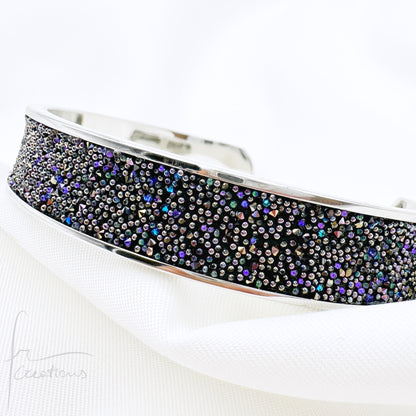 Bracciale a fascia Rigido in acciaio inox impreziosito con Cristali di Swarovski