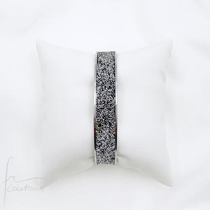 Bracciale a fascia Rigido in acciaio inox impreziosito con Cristali di Swarovski
