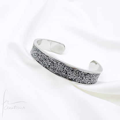 Bracciale a fascia Rigido in acciaio inox impreziosito con Cristali di Swarovski