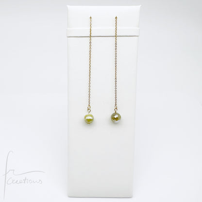 Mono orecchini pendenti  saliscendi con agata striata sfaccettata