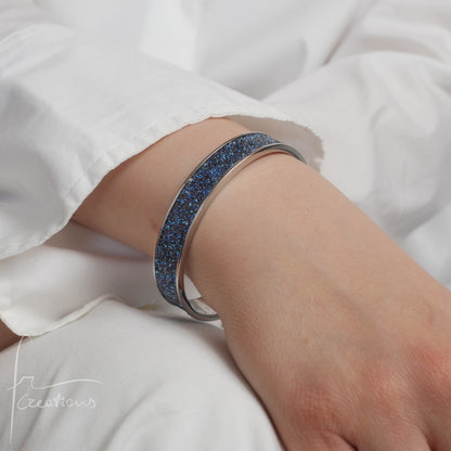 Bracciale a fascia Rigido in acciaio inox impreziosito con Cristali di Swarovski