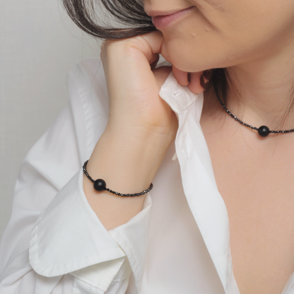 Bracciale e collana girocollo Astra con Cubic Zirconia e Pietre Naturali
