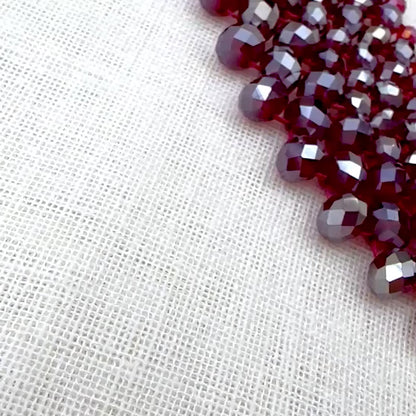 Collana Girocollo Alexandra tessitura con cristalli Alexandra Rosso Ruby Iridescente