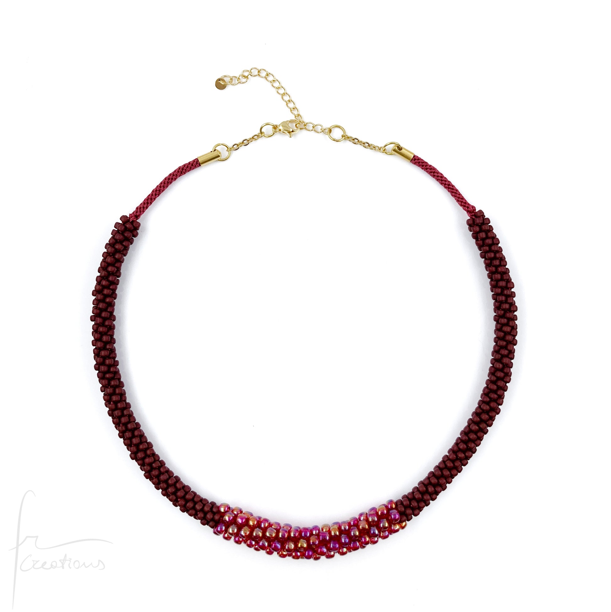Collana girocollo Snake Duo intrecciato a mano con perline